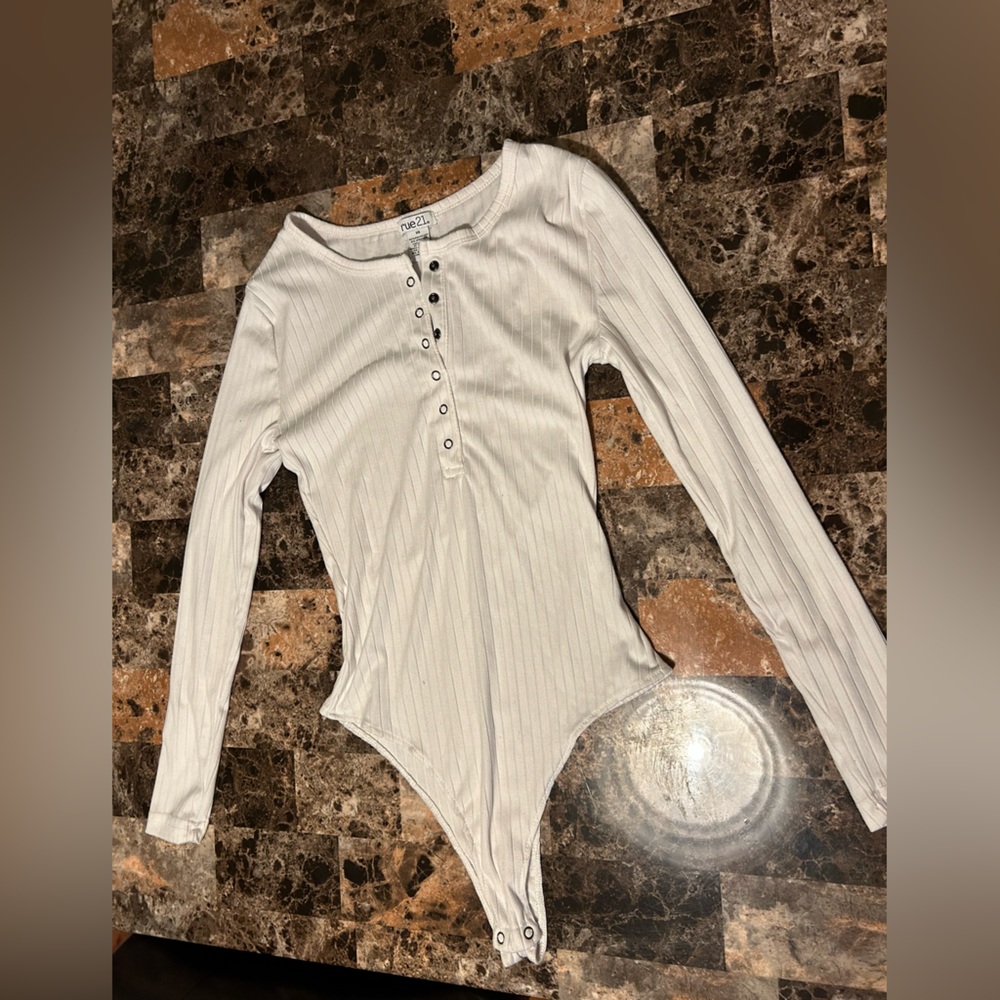 White Ribbed Body Suit